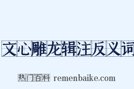 文心雕龙辑注反义词是什么意思的图片